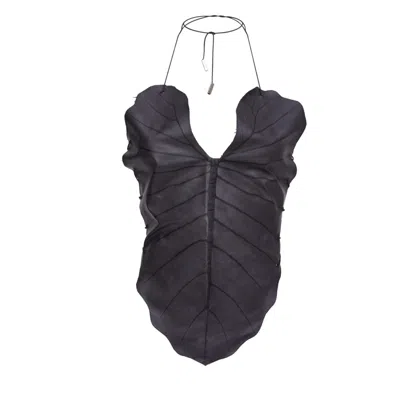 Sarah Regensburger Women's Leaf Top Black