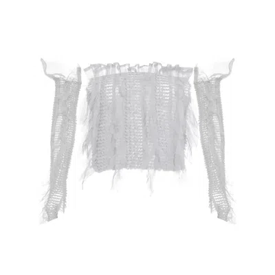 Sarah Regensburger Women's White Goddess Tube Top With Sleeves