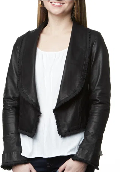 Sarah Stewart Camille Leather Jacket In Black