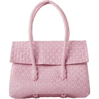 Sarah Stewart Kelly Handwoven Handbag Recycled Plastic In Pink