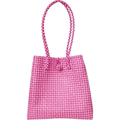 Sarah Stewart Midi Ella Handwoven Tote In Hot Pink