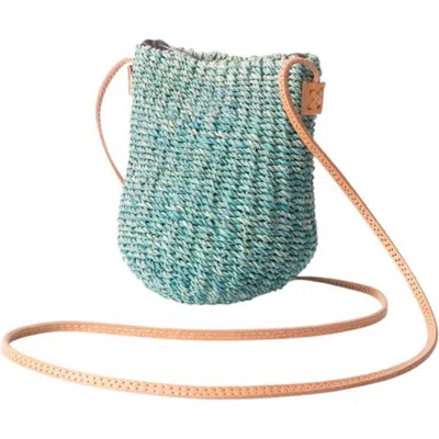Sarah Stewart Straw Poof Crossbody In Blue
