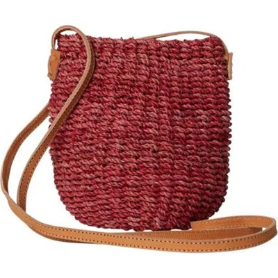 Sarah Stewart Straw Poof Crossbody In Pink