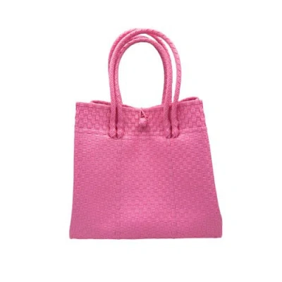 Sarah Stewart The Maxi Piper Handwoven Tote Recycled Plastic In Pink