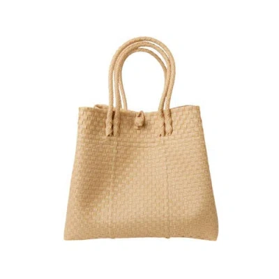 Sarah Stewart The Maxi Piper Handwoven Tote Recycled Plastic In Sand