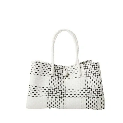 Sarah Stewart The Midi Piper Handwoven Tote Recycled Plastic In Blue