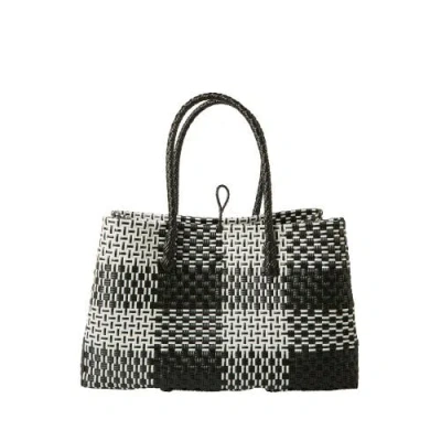 Sarah Stewart The Midi Piper Handwoven Tote Recycled Plastic In Black