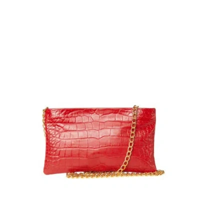 Sarah Stewart The Penelope Croc Handbag In Red