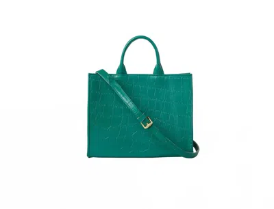 Sarah Stewart Women's Adelaide Leather Handbag In Emerald Croc