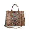 Sarah Stewart Women's Adele Handbag In Brown Multi Python In Purple
