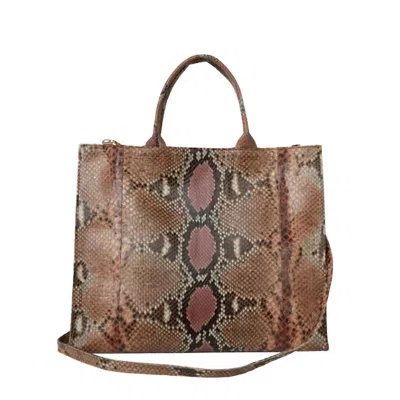 Sarah Stewart Women's Adele Handbag In Brown Multi Python In Purple