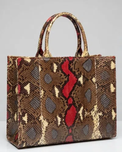 Sarah Stewart Women's Adele Python Bag In Red Multi In Brown
