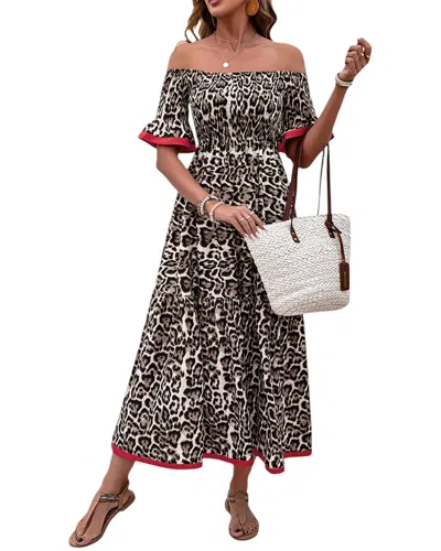 Sarah Woodz Casual Short Sleeve Midi Dress In Gray