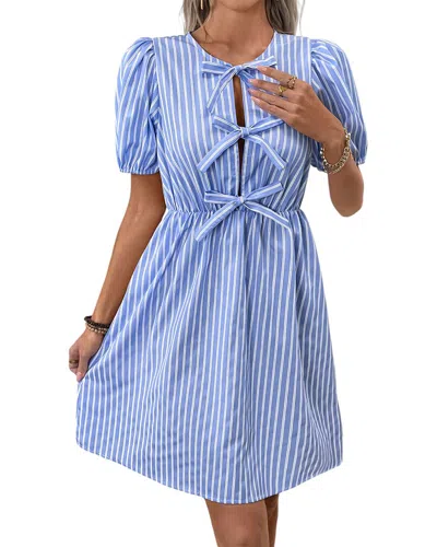 Sarah Woodz Casual Short Sleeve Mini Dress In Blue
