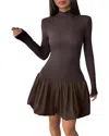 Sarah Woodz Mini Dress In Brown