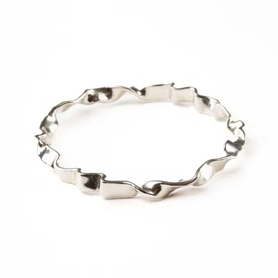 Sarahbijoux Women's Silver Ribbon Bracelet In Metallic