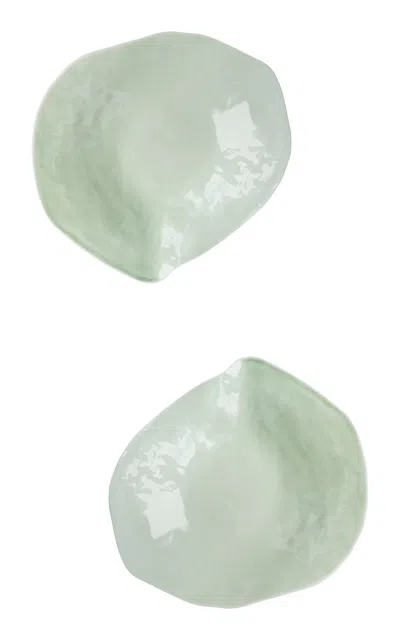 Sarah-linda - Set-of-two; Indulge Nº6 Jade Green Large Dinner Plates - Green