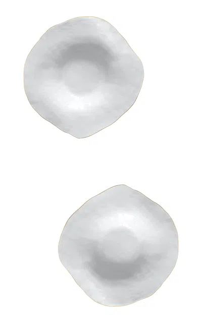 Sarah-linda - Set-of-two; Indulge Nº7 White With Golden Rim Deep Dinner Plates - Multi