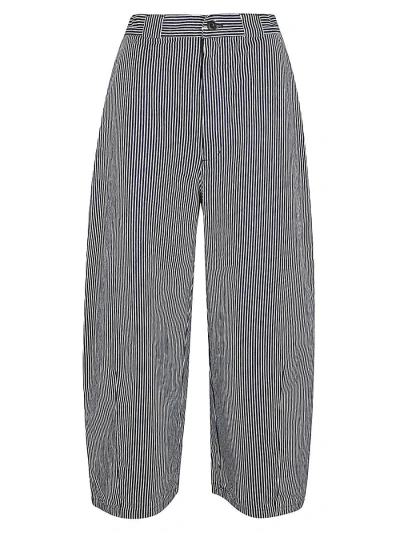 Sarahwear Striped Cotton Tulip Trousers In Blue