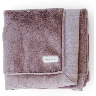 Saranoni Faux Fur Recieving Blanket In Purple