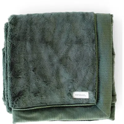 Saranoni Faux Fur Toddler Blanket In Green
