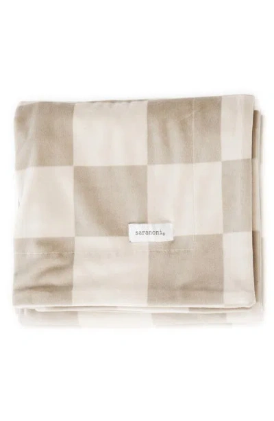 Saranoni Minky Stretch Blanket In Neutral