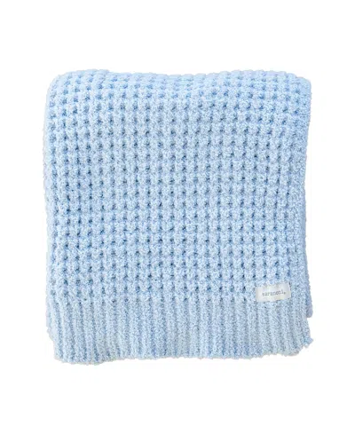 Saranoni Waffle Knit Blanket In Blue