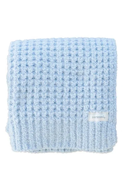 Saranoni Waffle Receiving Blanket In Blue