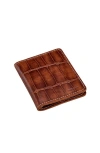 Sarep + Rose Bifold Wallet With Money Clip In Croc Brown