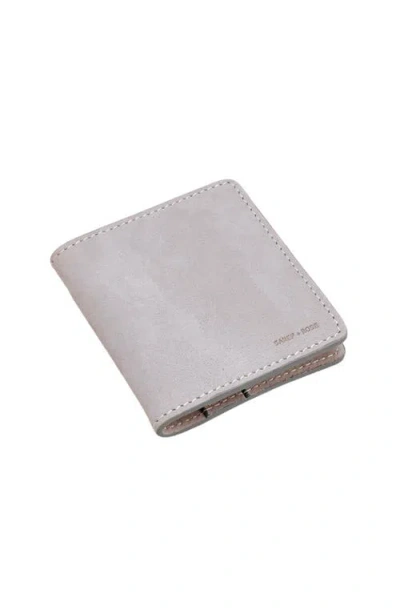 Sarep + Rose Bifold Wallet With Money Clip In Grey Nubuck