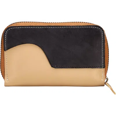 Sarep + Rose Clutch 's' Large Zip-around Crossbody Wallet Bag In Soft Gold