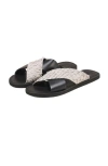 Sarep + Rose Pike Leather Sandal In Black And White