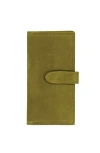 Sarep + Rose Kenya 8 Compartment Bifold Wallet In Olive Green Nubuck