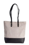 Sarep + Rose Kenya Large Leather Zipped Tote Bag In Smoky Gray Nubuck