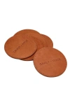 Sarep + Rose Leather Coasters In Cinnamon Brown