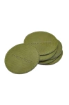 Sarep + Rose Leather Coasters In Olive Green