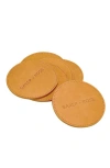 Sarep + Rose Leather Coasters In Tan