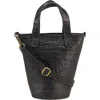 Sarep + Rose Sara Mini Leather Tote Bag In Black Elephant