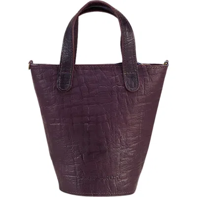Sarep + Rose Sara Mini Leather Tote Bag In Deep Purple