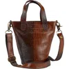Sarep + Rose Sara Mini Leather Tote Bag In Ombre Brown