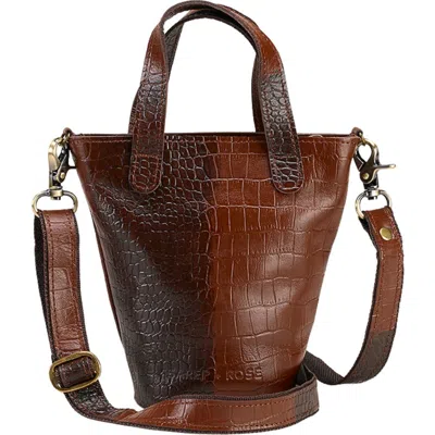 Sarep + Rose Sara Mini Leather Tote Bag In Ombre Brown