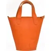 Sarep + Rose Sara Mini Leather Tote Bag In Orange