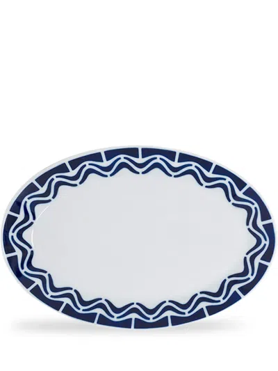 Sargadelos Marbadas Oval Tray In Blue