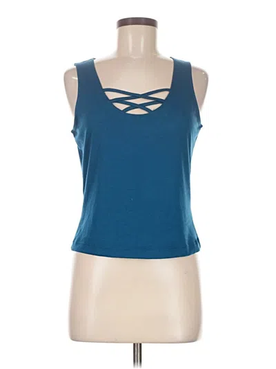 Pre-owned Sarin Mathews Sleeveless Top Blue Halter Neckline Tops