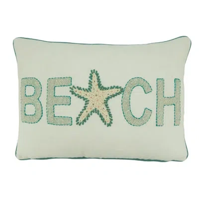 Saro 100% Cotton Lumbar Rectangular Pillow Cover & Insert In Pillow Cover Only - No Insert