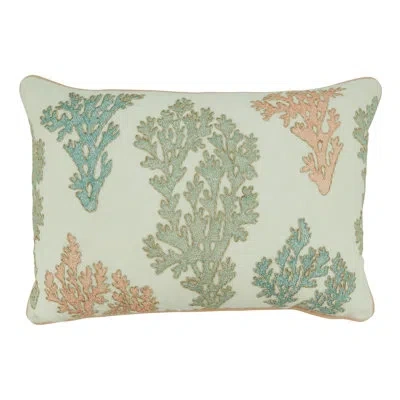 Saro 100% Cotton Lumbar Rectangular Pillow Cover In Pillow Cover Only - No Insert