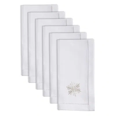 Saro 100% Cotton No Pattern Rectangle Napkin In White