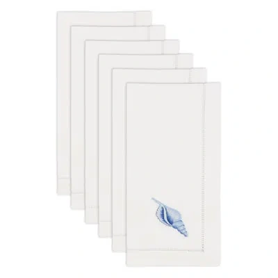 Saro 100% Cotton No Pattern Rectangle Napkin In White
