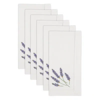 Saro 100% Cotton No Pattern Rectangle Napkin In White