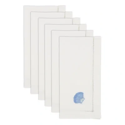 Saro 100% Cotton No Pattern Rectangle Napkin In White